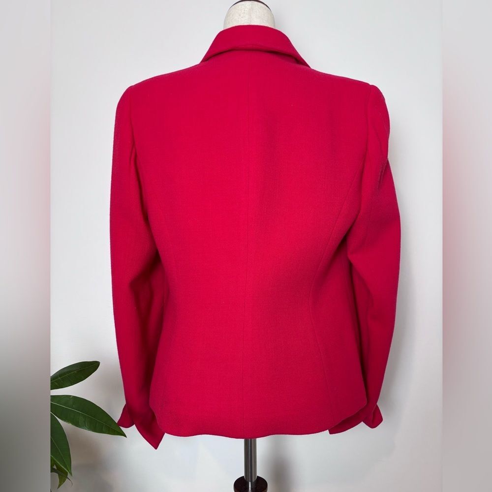 Nina Mclemore Jacket Pink 100% Virgin Wool 100% Silk Lining - Picture 4 of 12